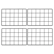 12x8" Wire Grid Panel, 4 Pcs Iron Decorative Wall Grid, Black