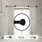 Woven 1" Side Curtain Rod 12-20 inch long (Set of 2)
