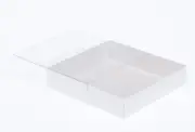 100 x 10*10*4cm white invitation presentation cookie box pocket - Clear Slide On Lid - wedding engagement part event