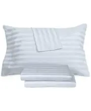 AQ Textiles Ultra Lux Wide Stripe 1200-Thread Count 4-Pc. King Blue Sheet Set
