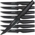 Steak Knives Knives Set of 8 Stainless Steel 8 Piece 8 Piece - Black