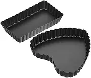 STOBAZA Heart Shape Cake Pan Removable Bottom Carbon Steel Baking Molds Heart Cake Tin Oven Safe Dessert Pan