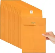 Teling 50 Pcs 5 x 7.5 Manilla Envelopes Clasp Envelope Kraft Catalog Envelope with Clasps Closure for Storing Mailing 28 lb Kraft Paper Envelope for Office Document Business School Home (Yellow)