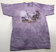 Wolf Wolves Howling Family Animal Dog Loyal Pack Lavender The Mountain T-Shirt M