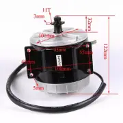 24V 350W Brush Motor 25H 11Teeth For Electric Bicycle Go-Kart ATV Scooter Razor