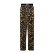 [Tom Ford] Tom Ford-Camel Leopard Silk Pants-Donna XS STAND