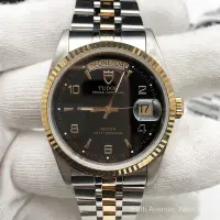 在飛比找蝦皮購物優惠-王子系列黃金精鋼36mm雙日曆自動機械間金商務男士腕錶