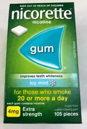 Nicorette Nicotine Gum 4mg Icy Mint 2625 Pieces 25 Boxes Fresh 11/2026
