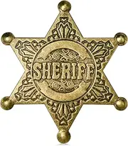 iMagitek Metal Sheriff Badge, Western Deputy Sheriff Badge, Western Cop Star Badge, Old West Prop, Western Police Vest Badge