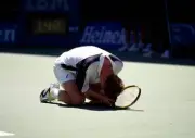 Petr Korda Czech Republic savours victory in the men's singles fin- Old Photo 1