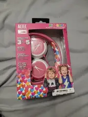 Altec Lansing Kids Pink Over-Ear Hearts Headphones with Volume Limiter