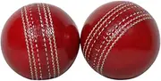 KSZ TRADERS Cricket Leather Balls (Set of 2) A Grade Handstitched RED