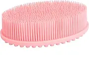 Exfoliating Silicone Body Scrubber Shower Bath Body Brush Easy to Clean, Lathers Well, Eco Friendly (Pink)