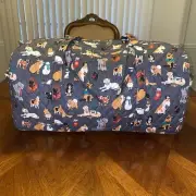 NWT Vera Bradley Large Traveler Duffel In Holiday Dogs