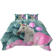 Pink Balloons and Unicorn Coverlet