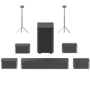 "Ultimea Poseidon D80 460W 7.1CH Soundbar with Steady 300 Stands 4 Wired Surround Speakers 6.5"" Wireless Subwoofer Home T"