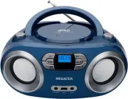 MEGATEK Portable CD Player Boombox with FM Radio Bluetooth USB Port Blue, NEW