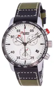 Zeppelin Eurofighter Chronograph Tachymeter Leather Strap Z72985 100M Mens Watch