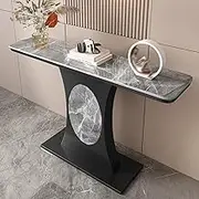 HOLGVE Console Table, Narrow Sofa Table, Entryway Table, Contemporary Accent Table, Slim Behind Couch Table, Metal Frame Hallway Table for Living Room, Foyer(Black-C,59inch/150cm)