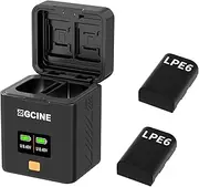 PS-LPE6 Charging Case USBC PD Fast Dual Charger for LPE6/E6N/E6NH/E6P Camera Battery