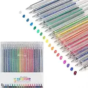 SMOOTHERPRO Metallic Gel Pens 1.0mm Bold Glitter Colored Pen 18 Pack for Coloring Books Making Cards Journal Crafting Drawing Smooth Long Lasting Writing 18 Colors(SC623-18)