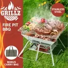 2-in-1 Grill Camping Fire Pit BBQ Outdoor Smoker Stainless steel 2 levels grill