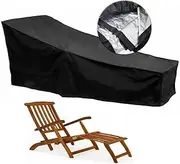 Chaise Lounge Cover with Storage Bag, Generic Waterproof Patio Recliner Cover, Sun Lounger Cover, Windproof Anti-UV Dust-Proof Garden Sun Lounger Cover, Outdoor Patio Sunbed Beach Recliner Cover (1)