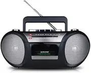 Portable Tape Cassette Player FM AM Two Band Radio Play Record Double Speaker Sound AC DC Dual Mode Speakers Recorder Machine