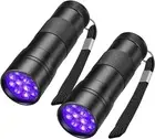 2 Pack Blacklight Flashlights UV Flashlight,12 LED 395nm Ultraviolet Blacklight
