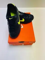 Nike Jr Tiempo Natural II TF Kids' Soccer Shoe - Black/Neon