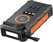 Solar Charging Power Bank with Built-in LED Lighting, Foldable Wireless Charger with SOS Alarm Function and Compass | Cyclist Anglers Hiker 6.54 x 3.35 x 1.38 Inches