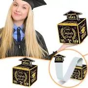 Graduation Box Gift Pull Surprise Gift Box Black And Gold Graduation Gift NEW