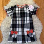 Duffield Lane Girls Gracie Dress in Plaid front Pockets 4 years
