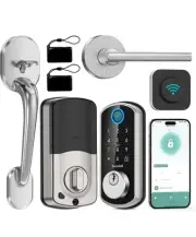 WiFi Smart Deadbolt Lock with Handle: Hornbill Front Door Lock Set Keyless Entry