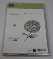 Stampin' Up UnMounted Rubber Stamp Set BECAUSE I CARE Thank You Sentiments