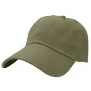 Classic Baseball Cap Dad Hat 100% Cotton Soft Adjustable One Size Army Green