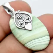 Natural Saturn Chalcedony 925 Sterling Silver Pendant Jewelry P-1388