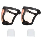 Black Full Safety Face Shields with 2Pcs Brown Lens & 20Pcs Filter Gaskets
