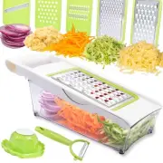 Cheese Grater with Container,5 In 1 Mandoline Slicer for Kitchen,Multi Purpos...