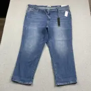 NEW Nicole Miller Jeans Womens Plus 22 44x27 Nolita Boyfriend Denim Belt NWT $99