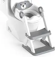 Rabb 1st Potty Training Seat, Upgrade Toddler Toilet Seat for Kids Boys Girls, 2 in 1 Potty Training Toilet, Splash Guard Anti-Slip Pad Step Stool