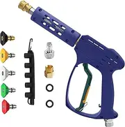 YeewayVeh High Pressure Washer Gun with 3/8" Quick Connect and M22 14mm / 15mm Fitting, Pressure Washer Wands with 5 Nozzles Tips, Power Washer Gun for Car Wash (5000PSI, 8 GPM)