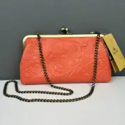Patricia Nash Potenaz Leather Frame Crossbody Bag Coral Floret Tooled $129