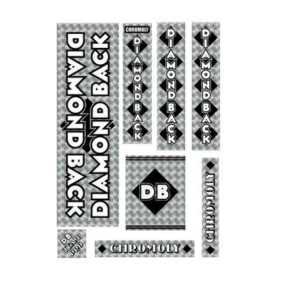 Diamond Back - 1981-82 Medium Pro Black DB decal set - Old school bmx