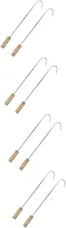4sets 2 Pcs Boot Hooks with Handle Stainless Steel Boot Puller and Versatile Kitchen Use Sturdy and Comfortable Grip 2pcs*4