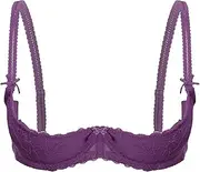 [Manyakai] Women Sexy Underwire 1/2 Cup Lace Bra Lingerie Adjustable Strap Sponge Padded Brassiere Underwear