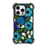 iPhone 16 Pro Bounce Case MagSafe Compatible Blue Florals