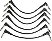 JOINPAYA 6PCS Black Instrument Cables Durable Guitar Patch Cables for Bass Keyboard Effects Pedals Lossless Sound for Amps