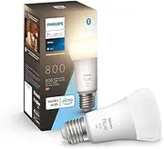 Philips Hue White E27 LED Light 806 lm, Dimmable LED Lamp for Hue Lighting System with Warm White Light, Smart Light Control via Voice and App