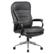 Office Chair Leather High Back With Arms Pillow Top Cushioning Furniture Seating